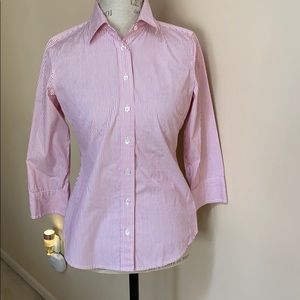 J.Crew button down pink stripe blouse size small